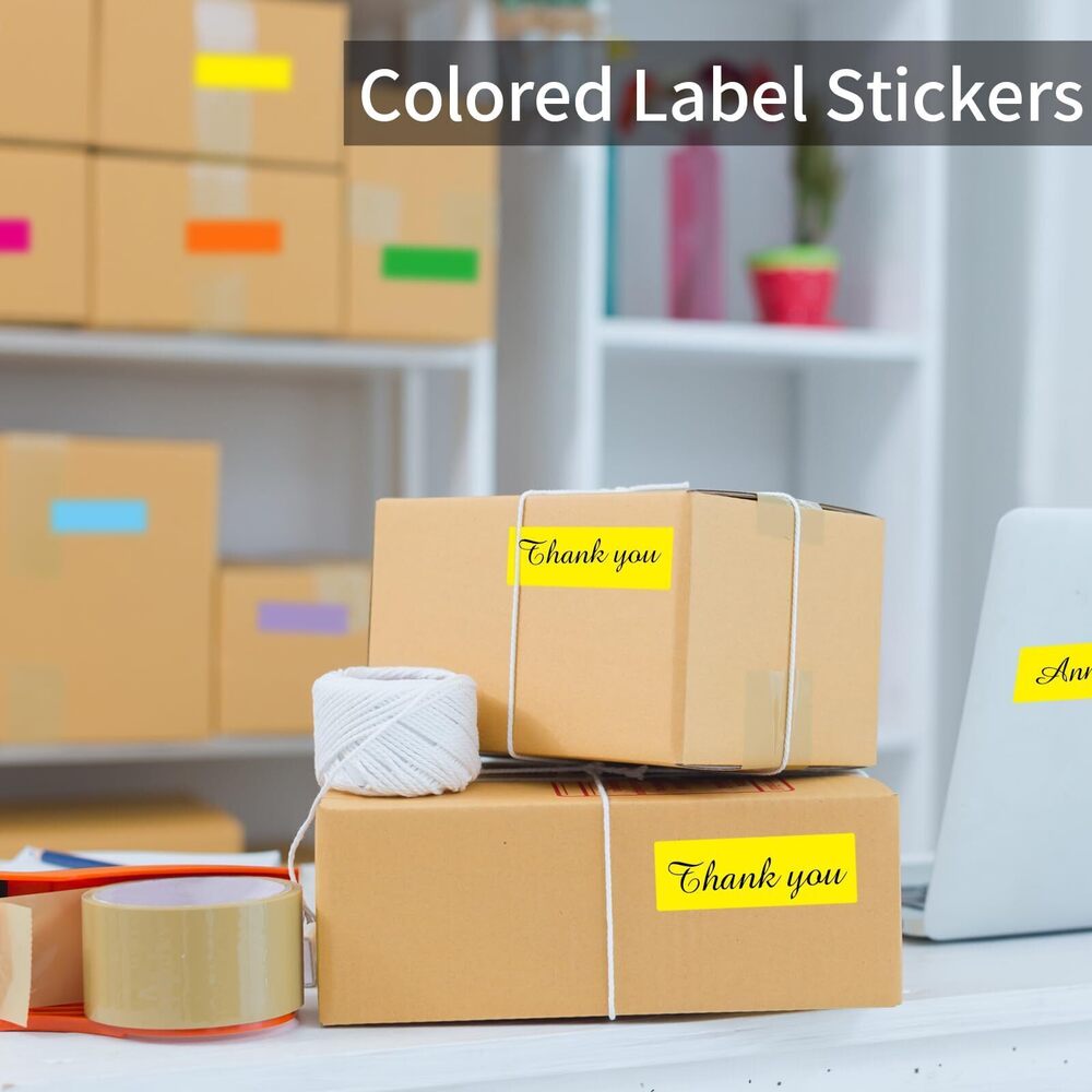 8573 Color Coding Labels,400 PCS 1" x 3" Yellow Rectangular Colored Labels - Picture 5 of 6